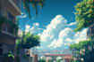 create a anime background and environment game  art