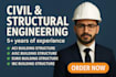 do complex structure design and analysis and civil engineering projects