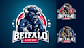 design outstanding buffalo mascot logo with express delivery