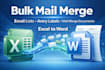 create automated bulk mail merge and mail list creation