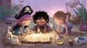 illustrate a colourful children book with fun characters