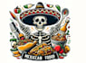 create high quality skeleton mexican food logo