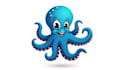 design octopus mascot logo with express delivery