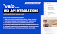 do wix custom code and api integration using wix velo