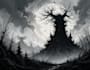 draw dark art illustration with engraving style