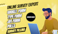 design jotform, google form, or typeform surveys, reach 200 responses