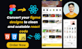 convert figma designs to a react js app with tailwind CSS, figma designs to html