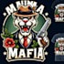 design high quality animal mafia mascot logo with t shirt design