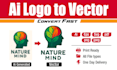 convert ai generated logo to a clean print ready vector in 24 hours