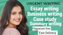 do urgent essay writing, case study, ppt, research and summary