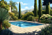 make landscape, backyard, roof garden, patio, with 2d rendering