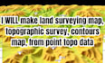 make land surveying map, topographic survey, contours map, from point topo data