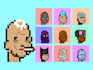 create retro 8bit style pixel art background illustration sprite sheet pixel art