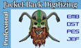 do expert jacket back embroidery digitizing dst pes
