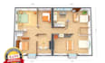 2d 3d colored floor plan from matterport, airbnb, architectural drawing, stamp