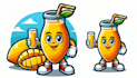 design an mango lemonade juice mascot logo with express delivery