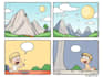 draw a 4 panel cartoon comic strip