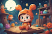 draw a cute and funny cartoon illustration