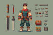 make 2d game character, sprite sheet, animation