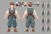 make 2d game character, sprite sheet, animation