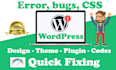 fix wordpress website and wordpress error