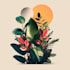 line art illustrations, botanical flowers, plants