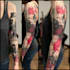 do premium trash polka design , sleeve tattoo
