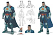 design premium superhero caricature character