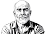 black and white portrait illustration