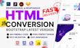 convert figma, PSD to responsive HTML CSS bootstrap 5