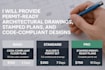 permit set architectural drawings code compliant design stamped permit plans