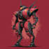draw mecha robot character sheet design