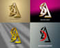 create 3d logo design with gold,silver metallic,chrome awesome texture