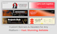 design website banner, header, facebook cover, youtube ads, linkedin
