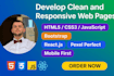 develop clean and responsive web pages