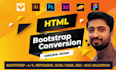 convert figma to html, xd to html, psd to html responsive bootstrap 5