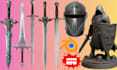create  3d printable swords, helmets, armor and cosplay weapons, 3d printing