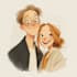 draw cute family and couple portrait illustrations