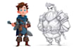 design a 2d cartoon character