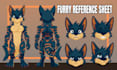draw furry reference sheet and fursona character design