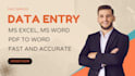 data entry, copy paste, excel data entry, pdf to excel