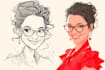 draw artistic cartoon caricatures