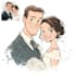 draw disney cartoon couple portrait