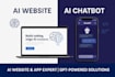 develop ai website, ai mobile app, ai chatbot, ai saas app, ai software