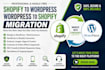 migrate shopify to wordpress and wordpress to shopify