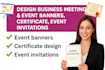 design business events banners seminars certificate invitations postcard design