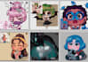 illustrations, design , fanarts and more in style chibi