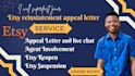 create etsy appeal letter and get your shop back fast