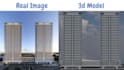 model low poly 3d buildings with textures