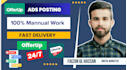 post your product ads on offerup manually with optimized tags